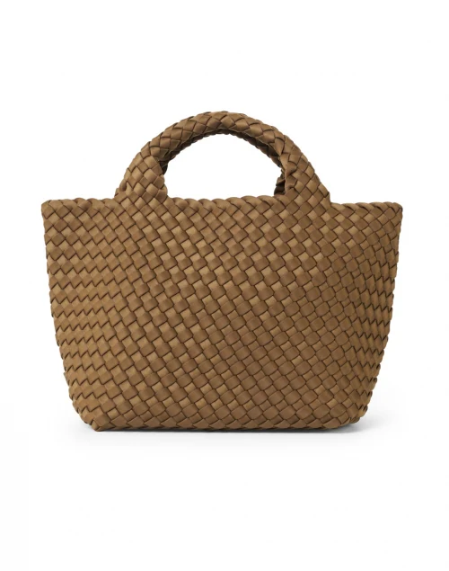St. Barths Small Solid Mink Brown Woven Handbag