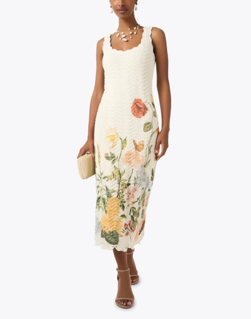 Orel White Floral Crochet Dress
