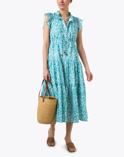 Cyprus Blue Floral Print Dress