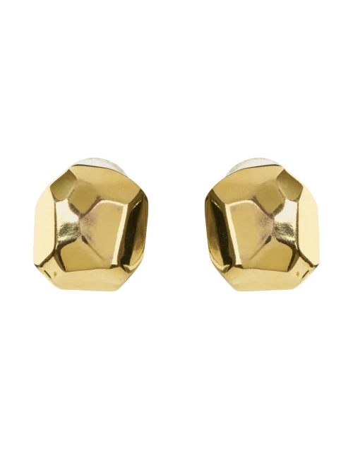 Polished Gold Sculpted Clip Earrings