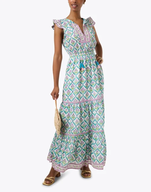 Lola Multi Diamond Print Cotton Silk Dress