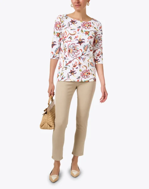 Garde White Multi Paisley Jersey Top