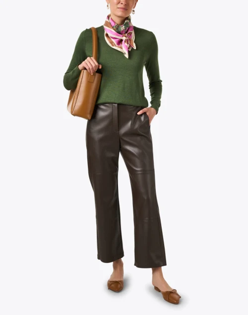 Angela Khaki Green Merino Wool Sweater