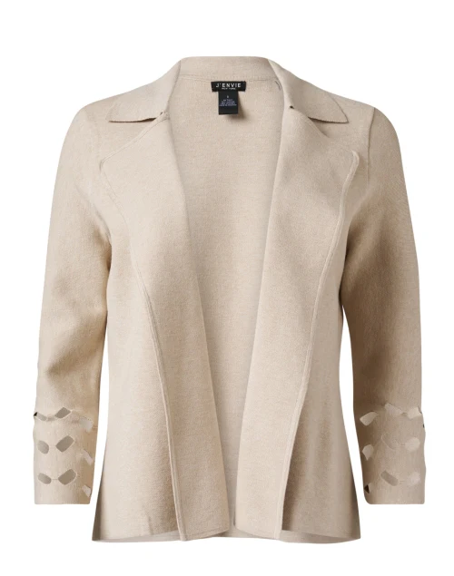 Beige Cutout Knit Jacket