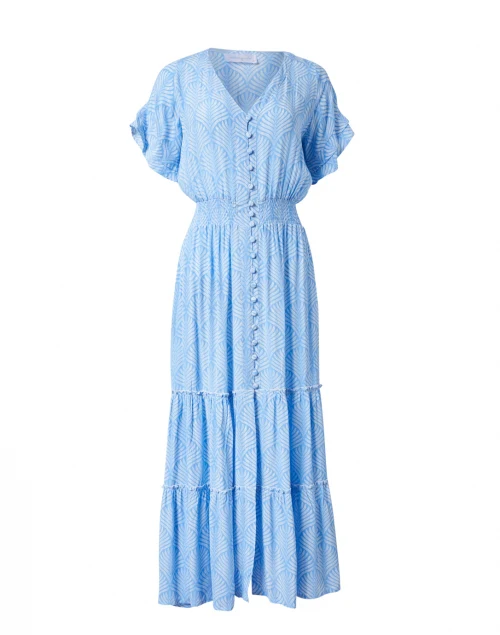 Christina Periwinkle Palm Printed Midi Dress