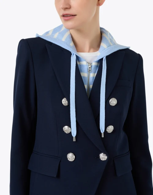 Blue and Ivory Striped Dickey