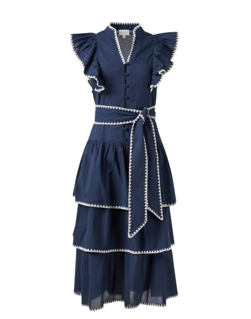 Greer Navy Cotton Dress