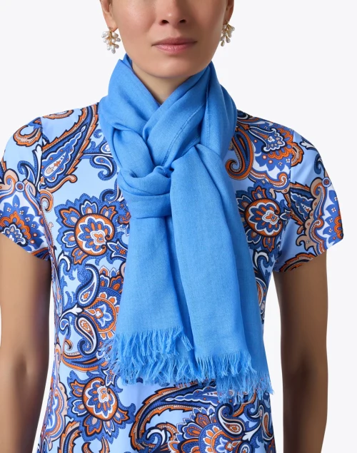 Blue Wool Scarf
