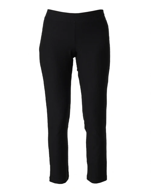 Black Stretch Crepe Slim Ankle Pant