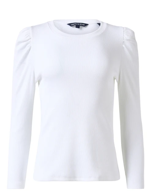 Britney White Cotton Puff Sleeve Top