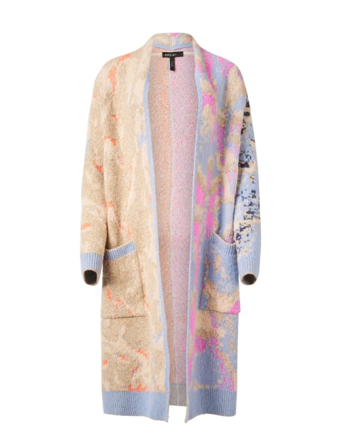 Multi Snake Print Cardigan Coat