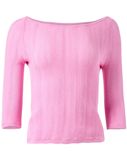 Jackie Pink Pointelle Sweater