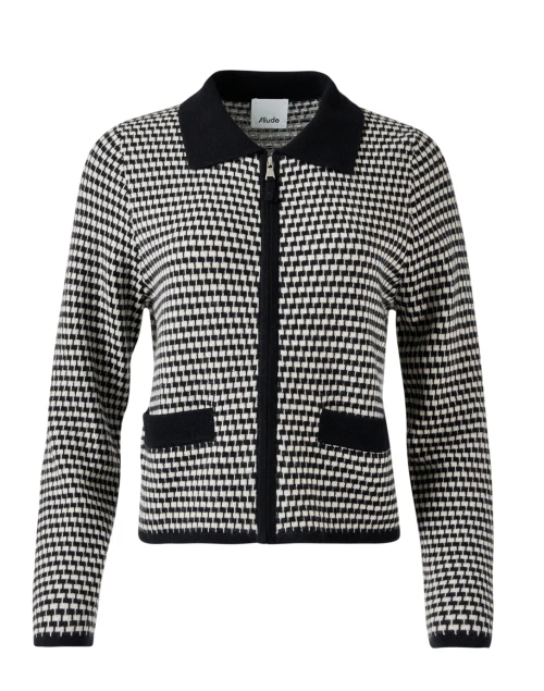 Black and White Gingham Knit Jacket