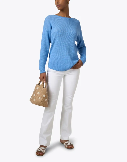 Blue Cotton Waffle Top