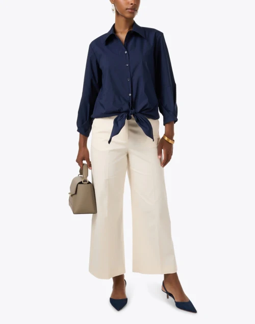 Emmy Navy Tie Front Shirt