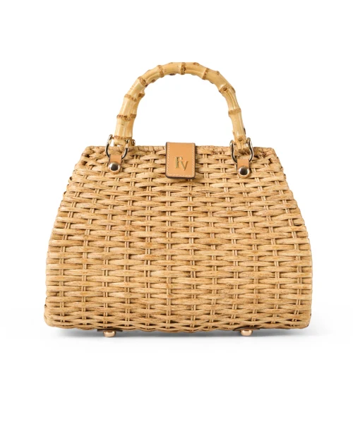 Rooster Wicker Bamboo Handle Bag