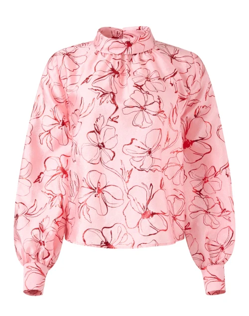Pink Foil Floral Print Top