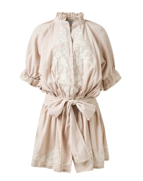 Blouson Beige Cotton Linen Dress