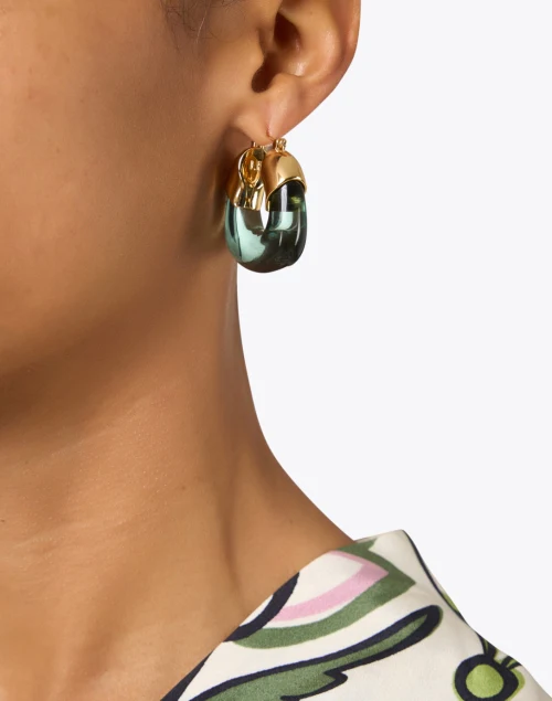 Forest Green Organic Hoop Earrings