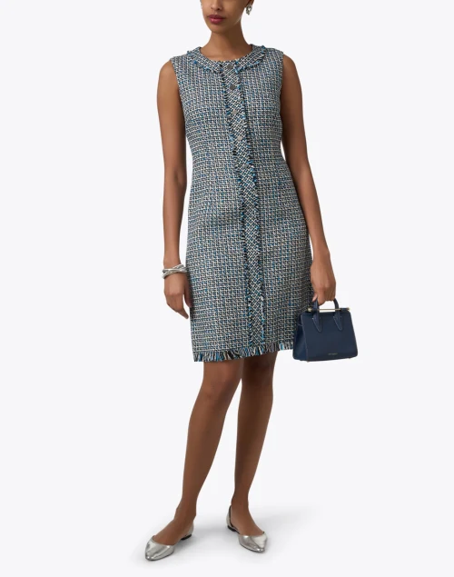 Laura Blue Tweed Sheath Dress