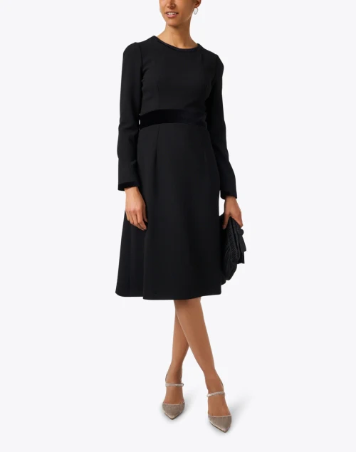 Thandie Black Wool Crepe Dress
