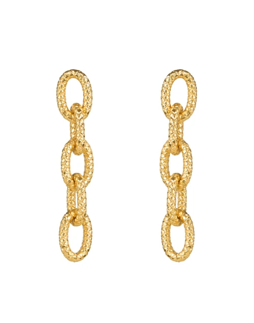 Gold Link Drop Earrings