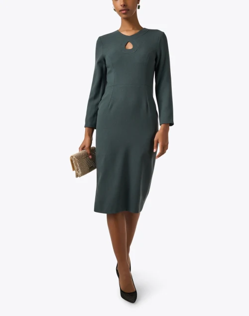 Violet Green Wool Crepe Dress