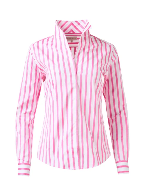 Pink and White Striped Cotton Shirt
