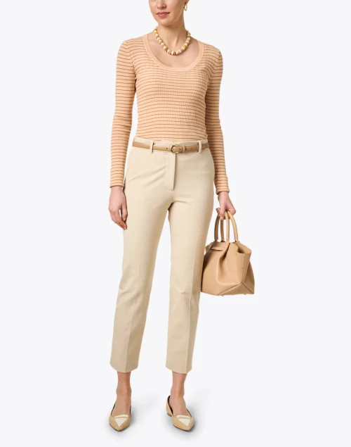 Orange Striped Wool Knit Top
