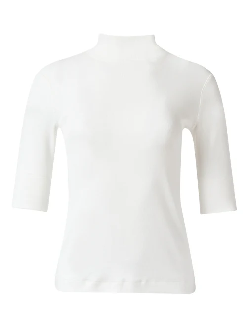 White Mock Neck Top