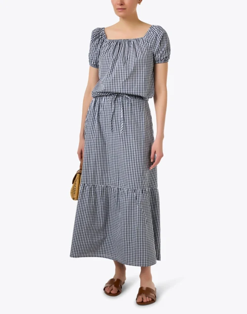 Maddie Navy and White Check Top