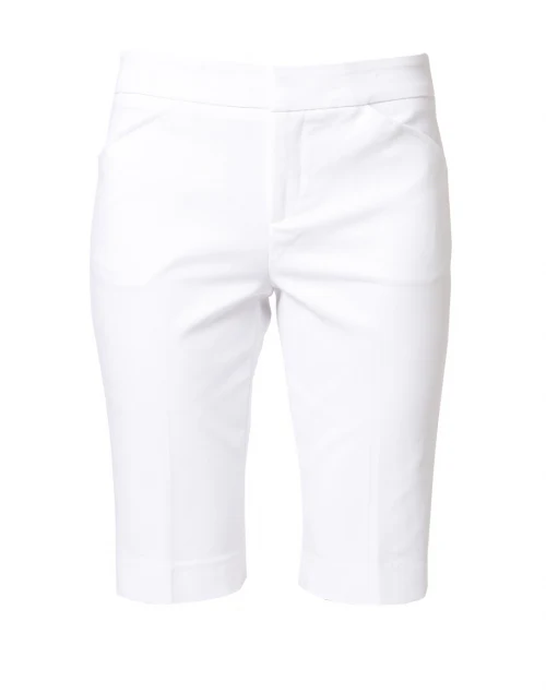 Heather White Premier Stretch Cotton Shorts