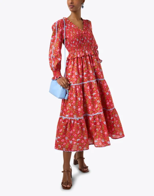 Mia Red Floral Print Dress