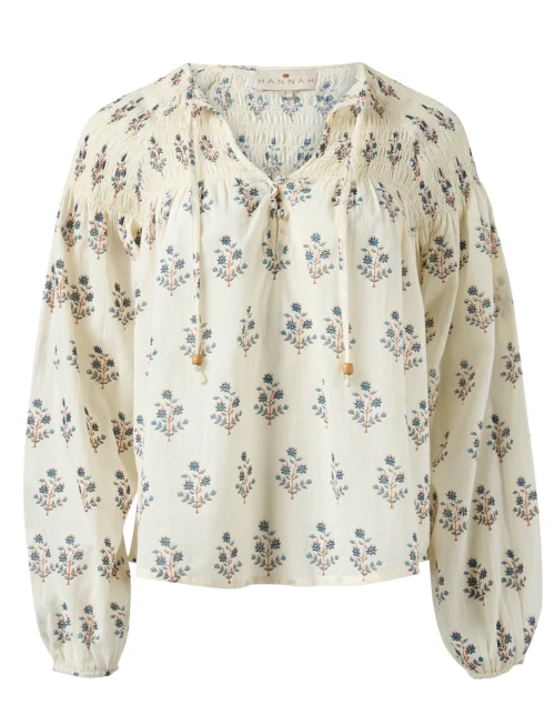 Carmen Ivory Print Cotton Blouse