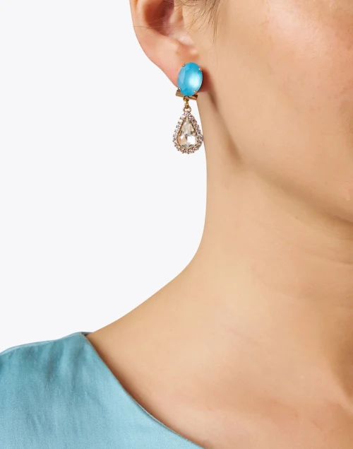 Blue Crystal Drop Earrings