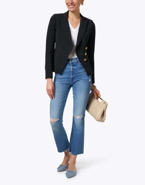 Black Stretch Wrap Blazer