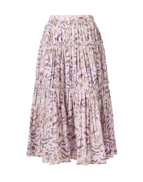 Quinn Lilac Print Cotton Poplin Skirt