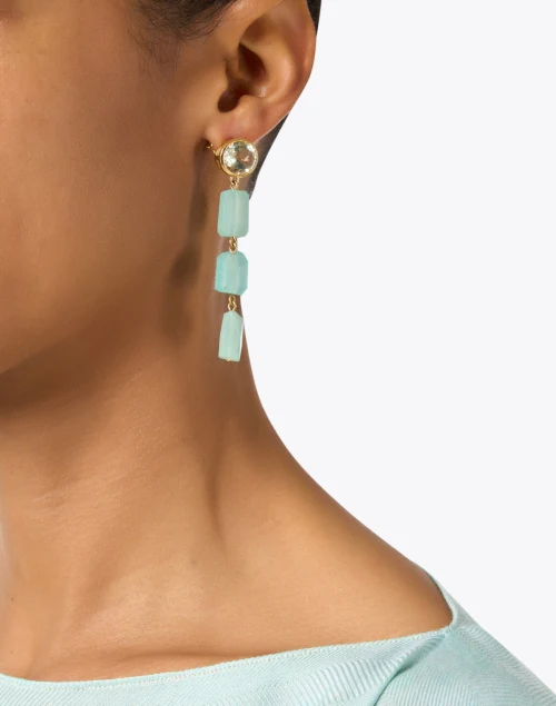 Teal Stone Drop Earrings
