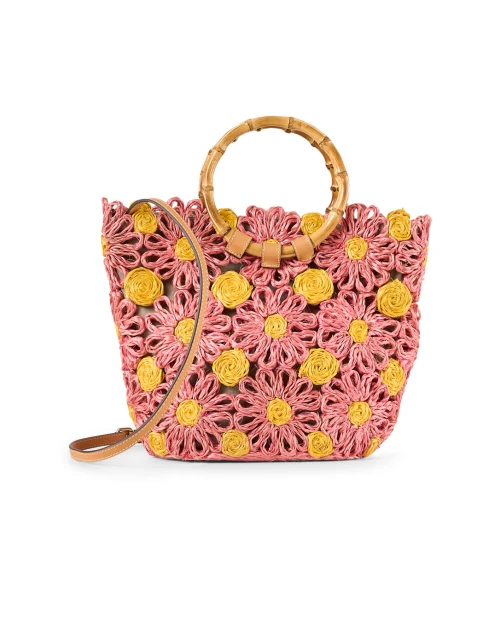 Flora Pink and Yellow Woven Bag