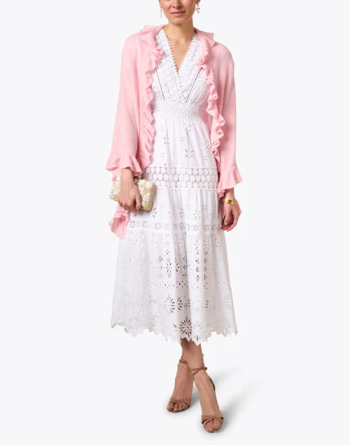 Pink Cashmere Signature Ruffle Shawl