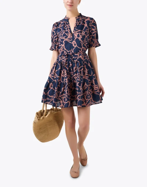 Las Almas Navy Cotton Dress