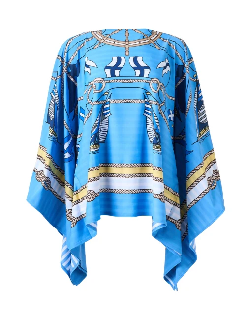 Bijou Blue Regatta Print Poncho