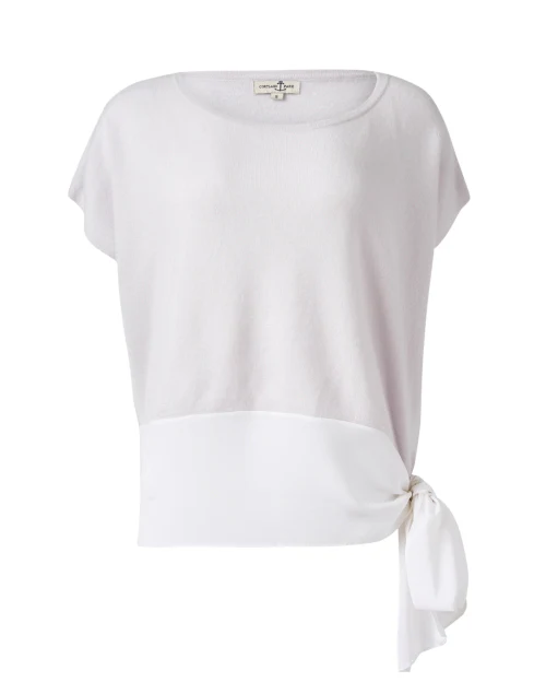 Greenport Grey and White Cashmere Top