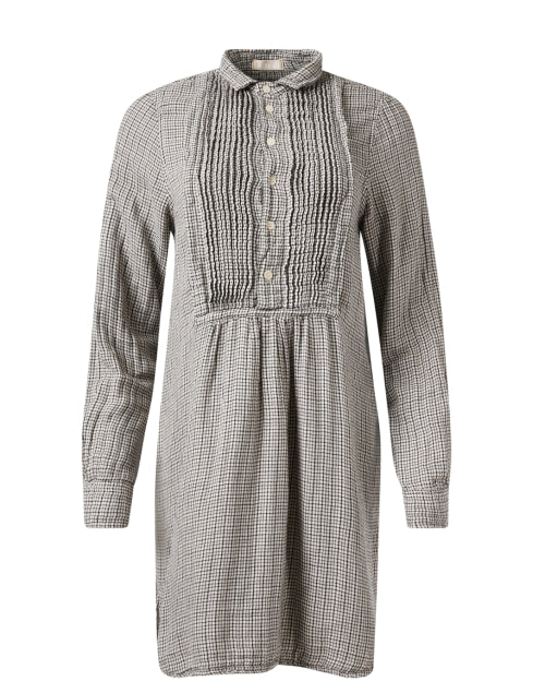 Annette Beige Check Cotton Tunic Top