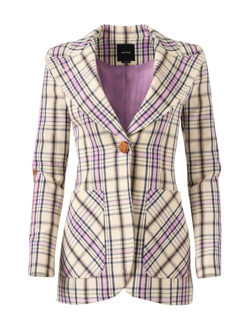 Beige Multi Plaid Blazer