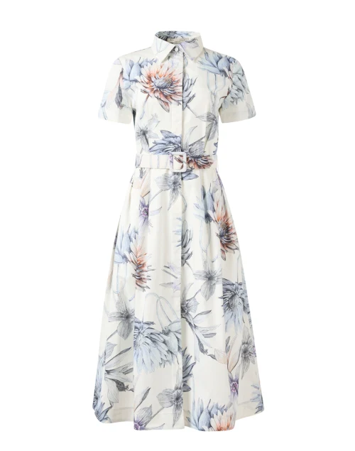 Ivory Dahlia Print Shirt Dress