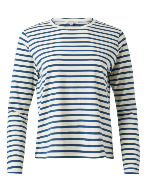 Navy and White Striped Top