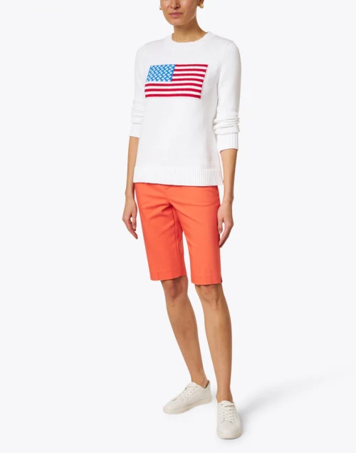 White American Flag Cotton Intarsia Sweater