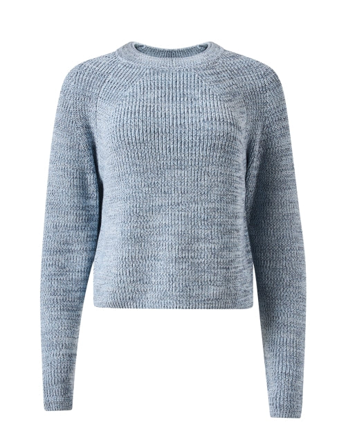 Blue Ribbed Cotton Sweater