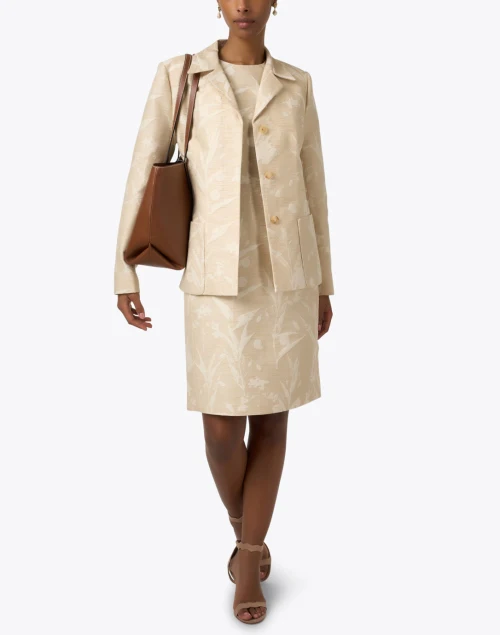 Beige Jacquard Blazer